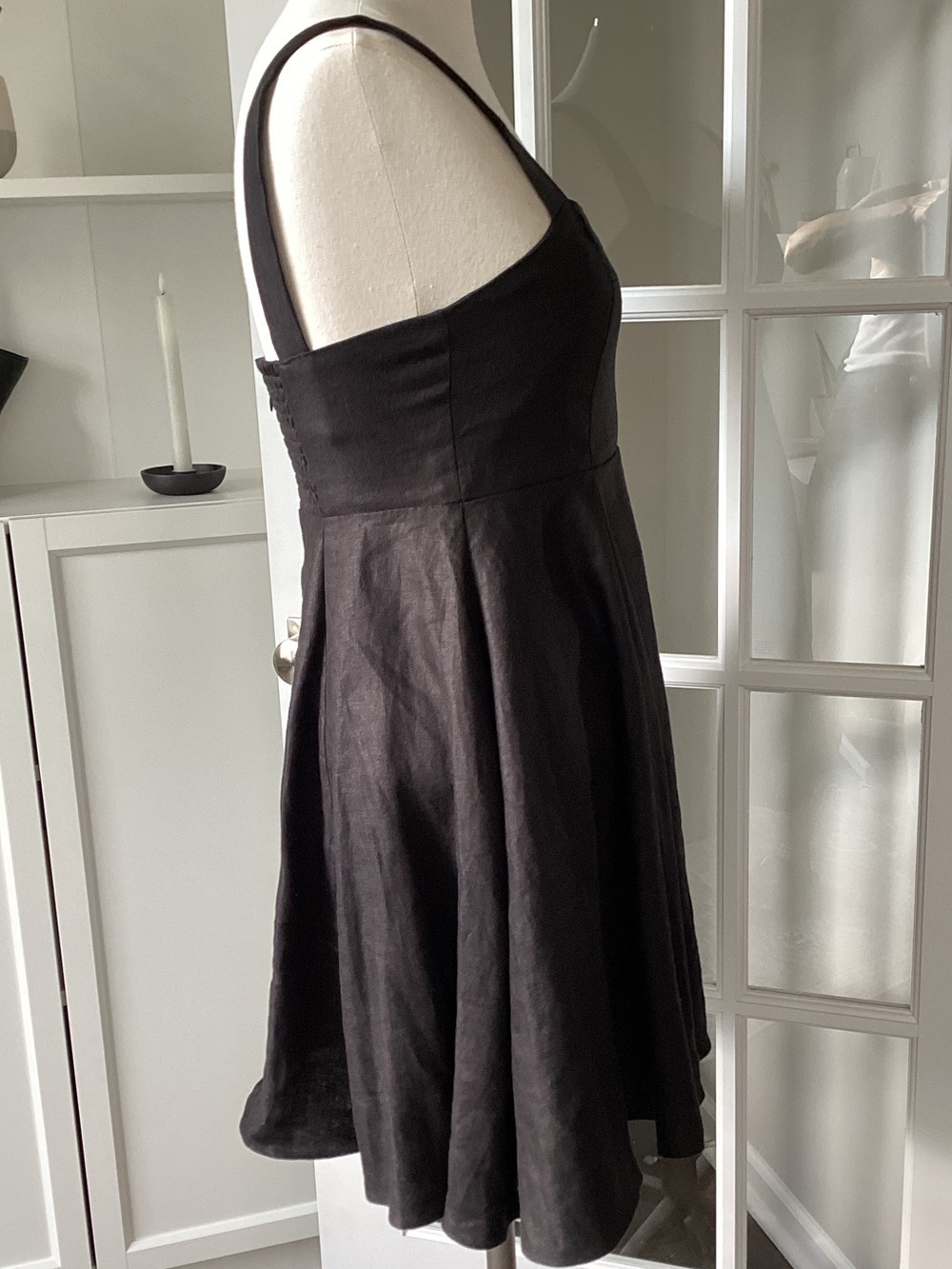 NWT Sézane Salie Black Square-Neck Fit & Flare Mini Dress - Picture 4 of 15